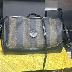 Fendi Black and Brown Crossbody Bag
